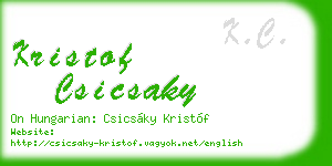 kristof csicsaky business card